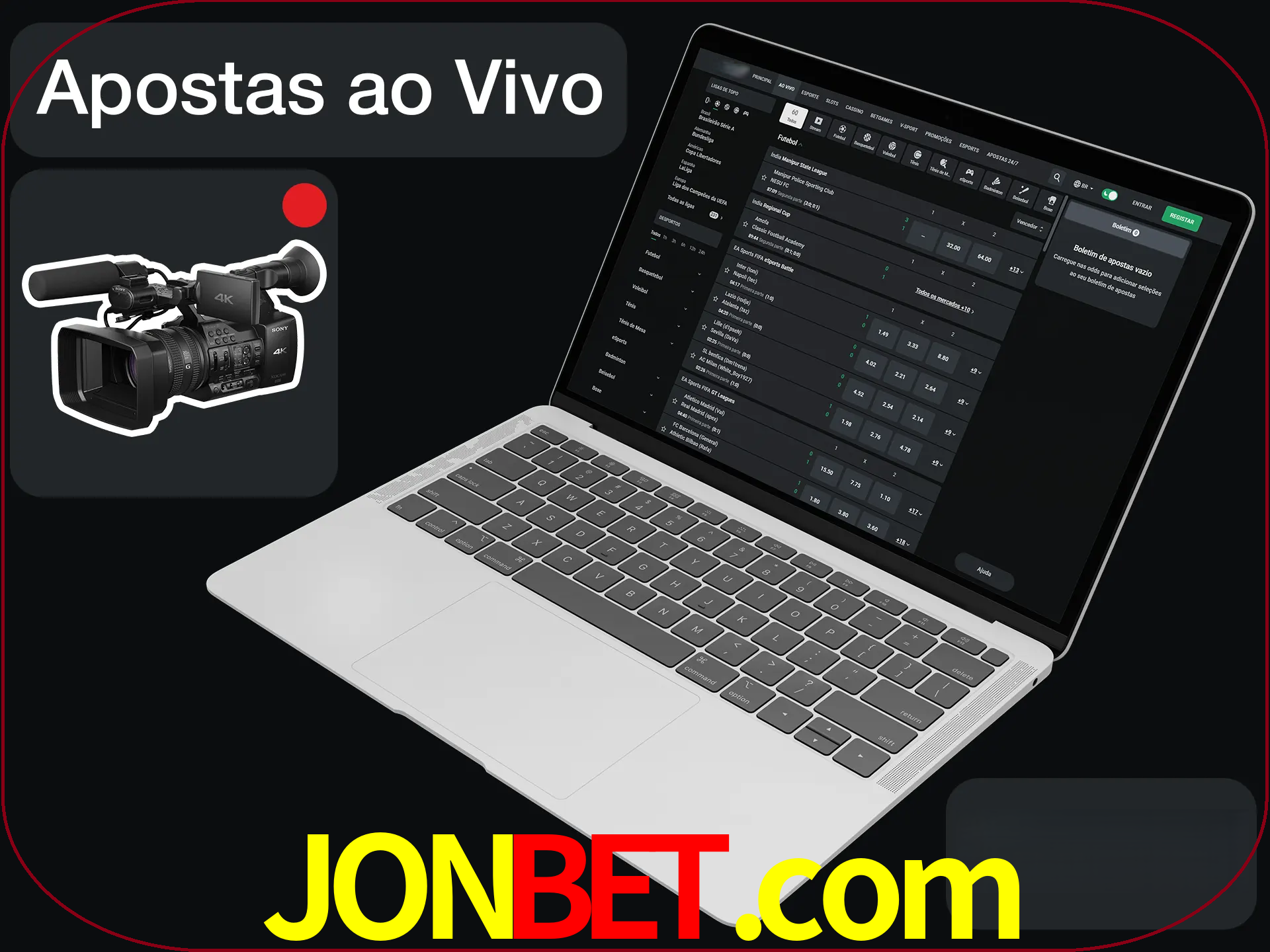 Aposte em formato ao vivo em nosso site.